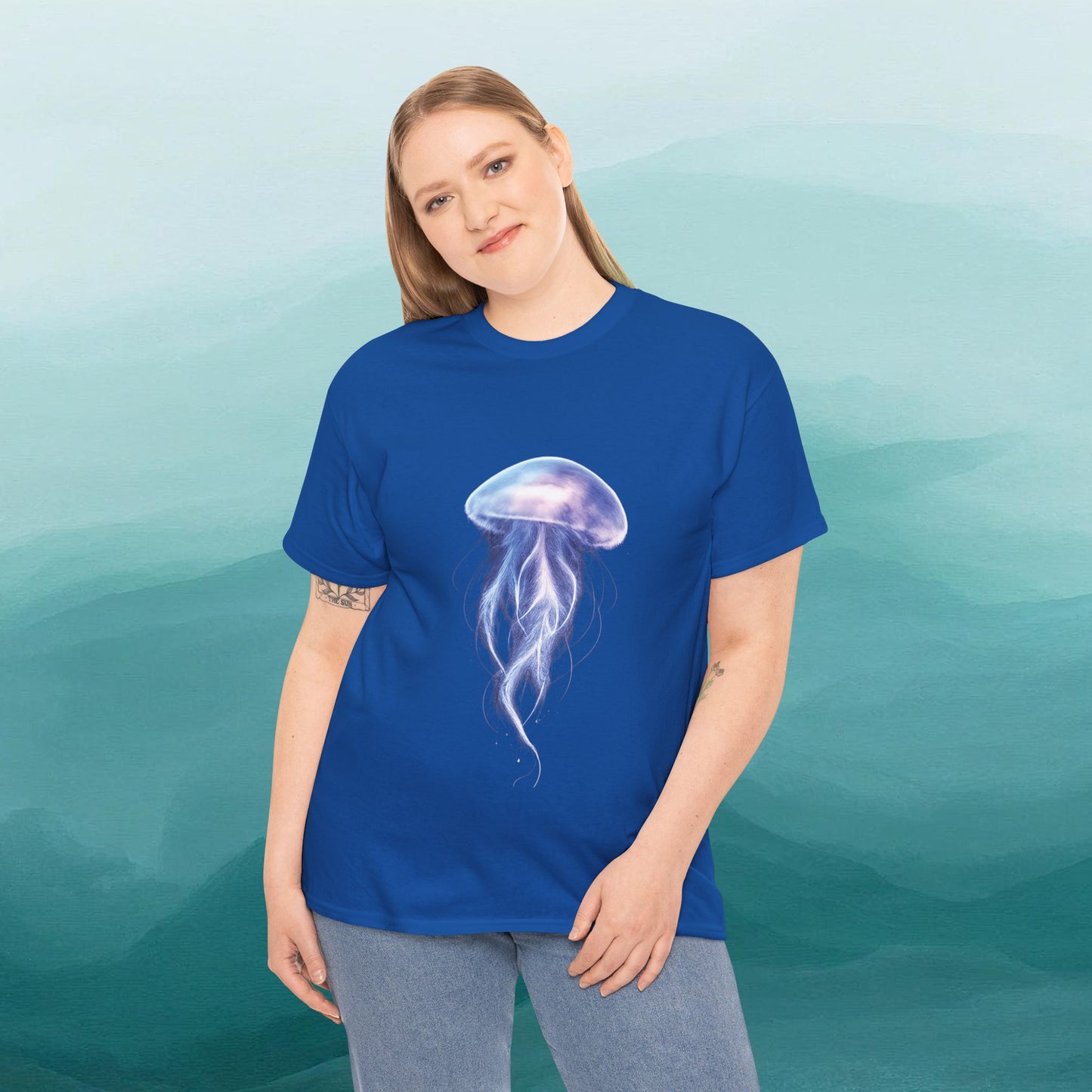 Bioluminescent Jellyfish T-Shirt | Glow Ocean Tee | Vaporwave Aesthetic | Gildan 5000