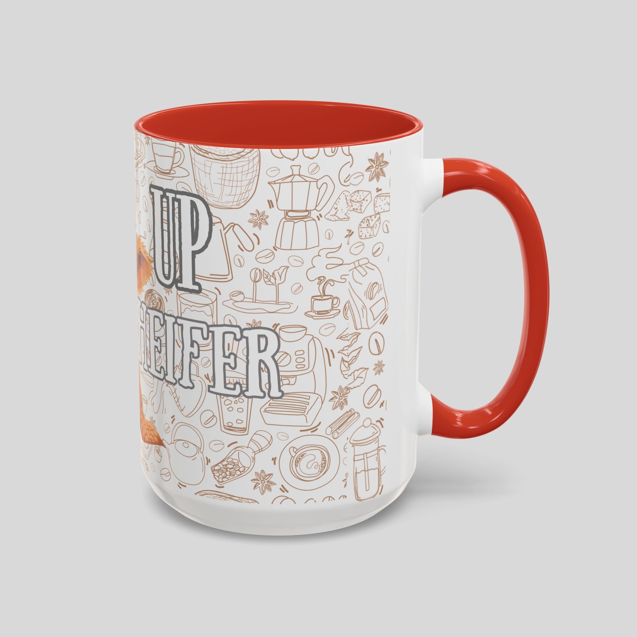 Cute Highland Cow Coffee Mug - Heffier Wake Up! Perfect Gift for Animal Lovers, Cute Mug, Kitchen Decor, Cozy Coffee Cup, Gift for Cow Lovers