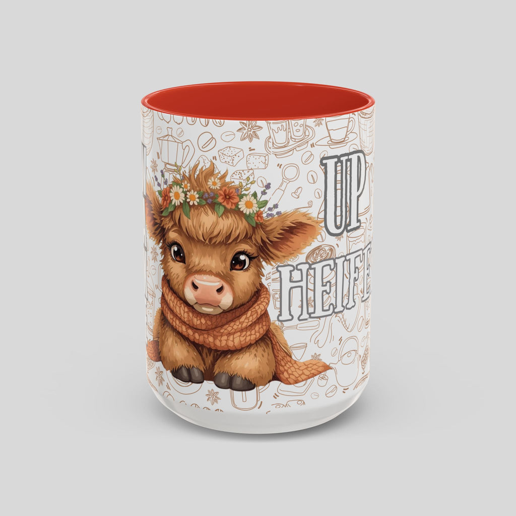 Cute Highland Cow Coffee Mug - Heffier Wake Up! Perfect Gift for Animal Lovers, Cute Mug, Kitchen Decor, Cozy Coffee Cup, Gift for Cow Lovers