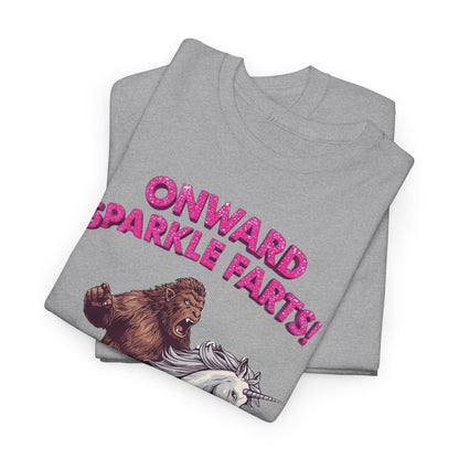 Onward Sparkle Farts Bigfoot Unicorn T-Shirt | Funny Graphic Tee | Gildan 5000