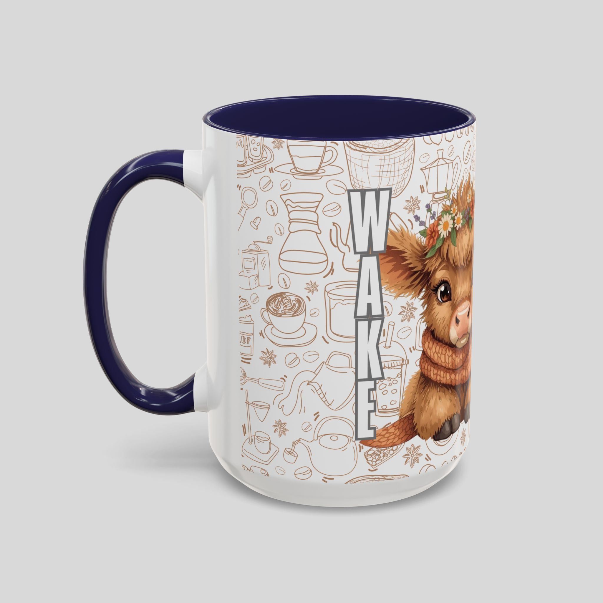 Cute Highland Cow Coffee Mug - Heffier Wake Up! Perfect Gift for Animal Lovers, Cute Mug, Kitchen Decor, Cozy Coffee Cup, Gift for Cow Lovers