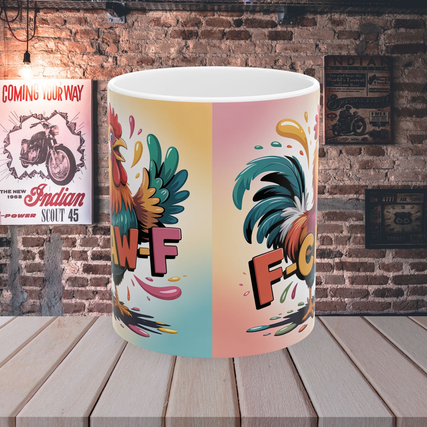 Sassy Rooster F-CAW-F  Coffee Mug – Ceramic Gift Mug, 11 oz or 15 oz