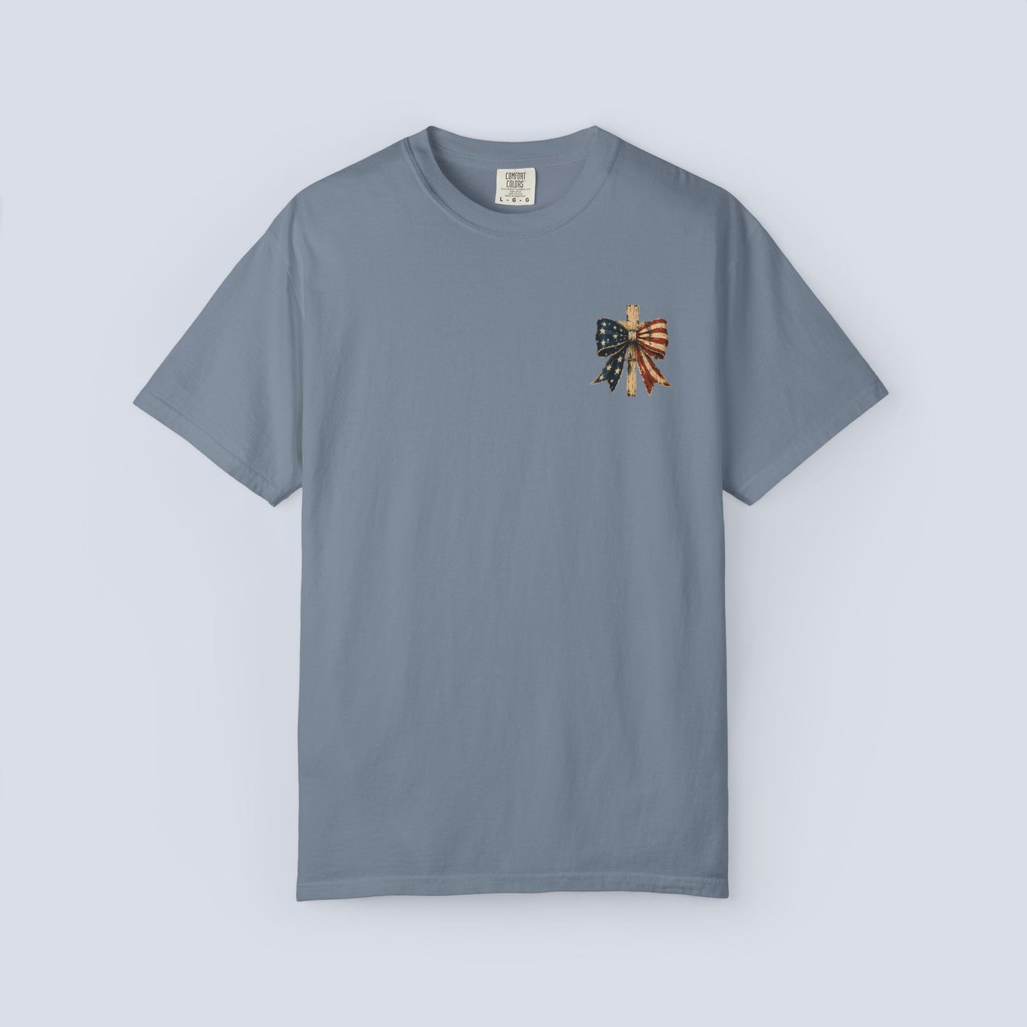 Patriotic God Bless America T-Shirt — Est. 1776 Flag Bow Tee
