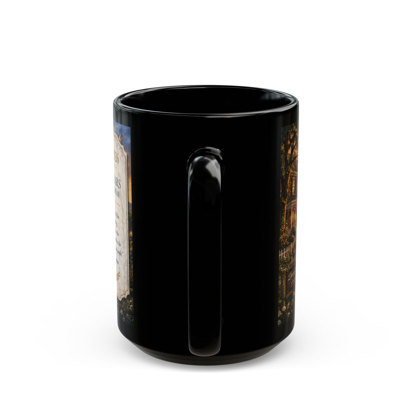 250 Years of Freedom Black Mug( Liberty at Dawn) Collector's Edition — 1776–2026 Patriotic American Flag Coffee Cup