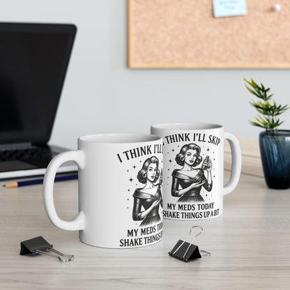 Vintage Sarcasm Ceramic Mug – Retro Humor Black & White Coffee Cup (11oz, 15oz)