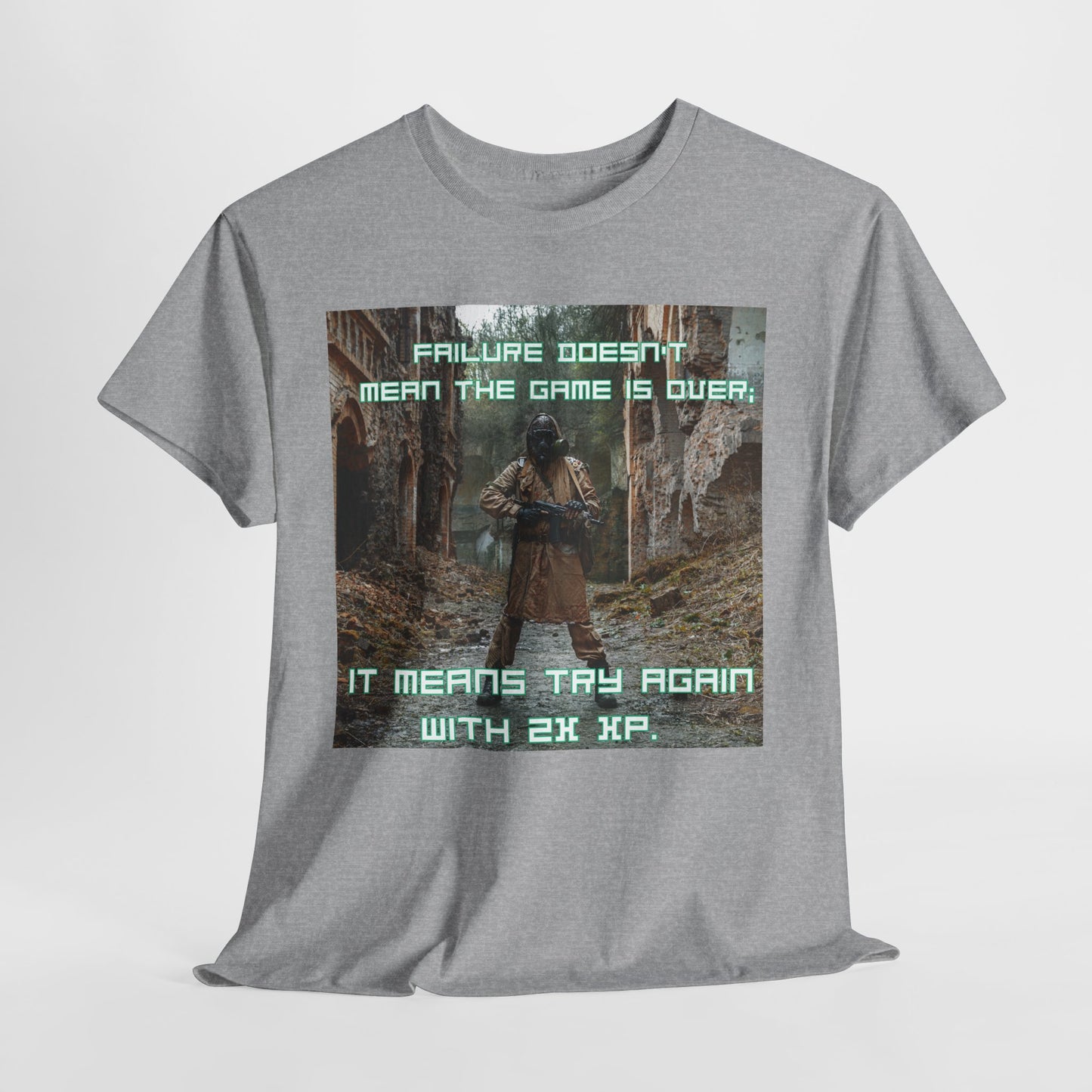Gamer Motivational Tee - "Failure Doesn't Mean The Game Is Over" Retro RPG Graphic Shirt