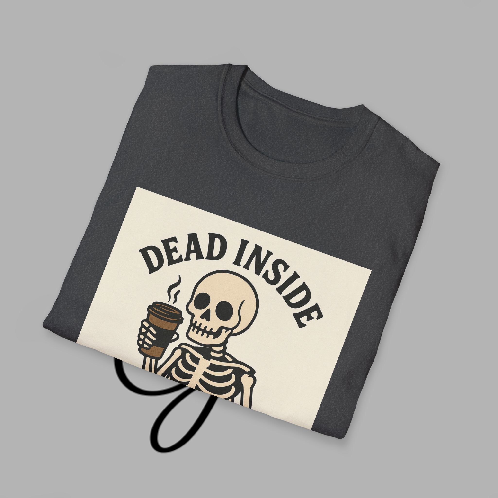 Caffeinated Skeleton Unisex Softstyle T-Shirt - Perfect for Coffee Lovers