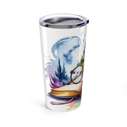 Fantasy Wizard Book Lover Tumbler – 20oz Castle Reading Stainless Steel Travel Cup