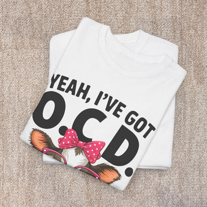 Yeah I’ve Got O.C.D. Old Cranky & Dangerous Cow T-Shirt | Funny Farm Humor Graphic Tee | Gildan 5000