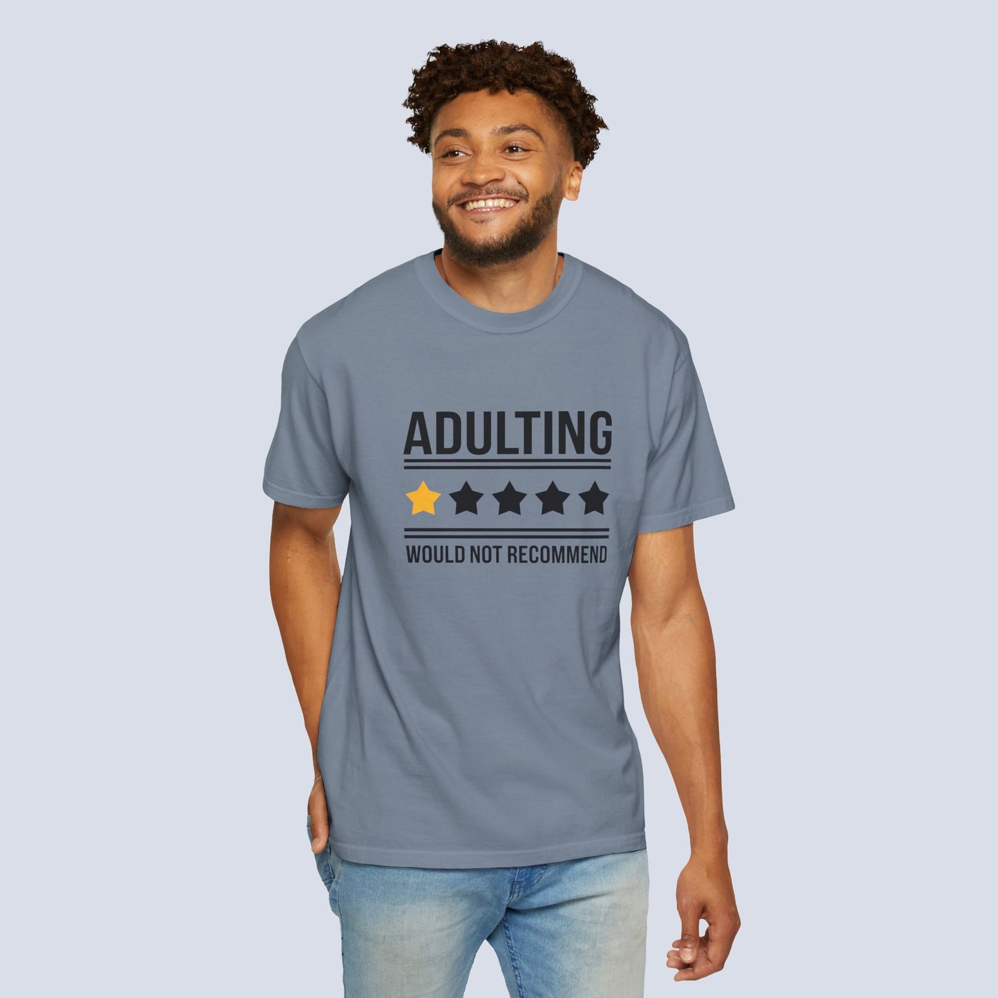 Adulting Would Not Recommend Funny 1-Star Review T-Shirt
