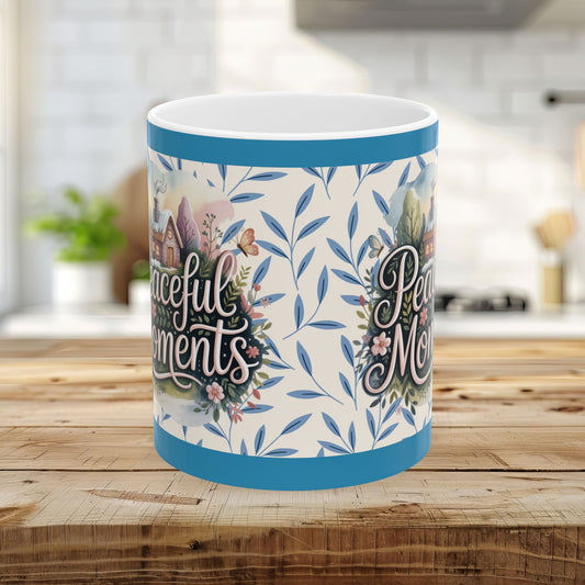 Peaceful Moments Ceramic Mug — Floral, Cottagecore 11oz & 15oz