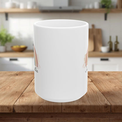 Inspirational Rainbow Ceramic Mug — "Just Breathe" Coffee Cup, Gift Mug  (11oz/15oz)