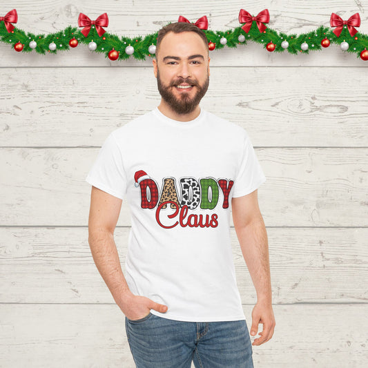 Daddy Claus Christmas Tee — Festive Red & Green Holiday Shirt for Dads