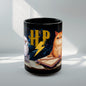 Magical Owl & Cat Mug – Black Fantasy Coffee Cup 11 oz-15 oz