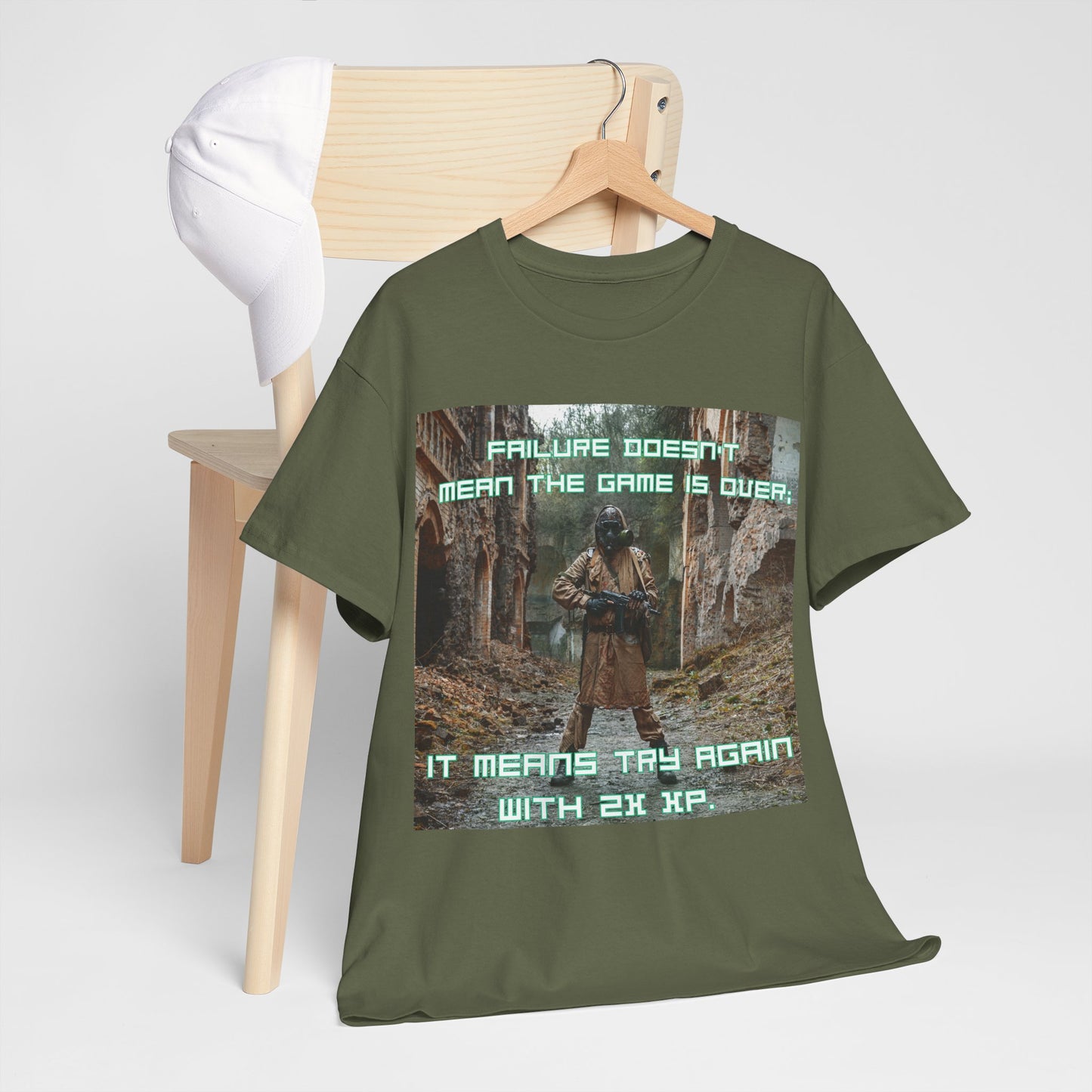 Gamer Motivational Tee - "Failure Doesn't Mean The Game Is Over" Retro RPG Graphic Shirt