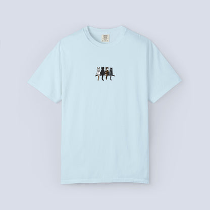 Embroidered Comfort Colors Cat T-Shirt — Cute Cat Patch Tee