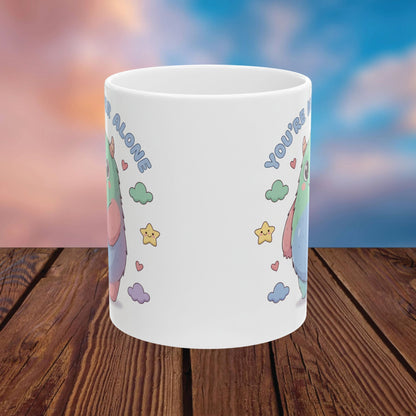 You’re Never Alone Mug – Cute Comfort Creature Ceramic Mug, Encouraging Gift Cup