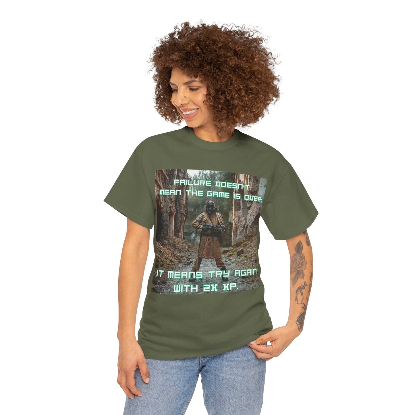 Gamer Motivational Tee - "Failure Doesn't Mean The Game Is Over" Retro RPG Graphic Shirt