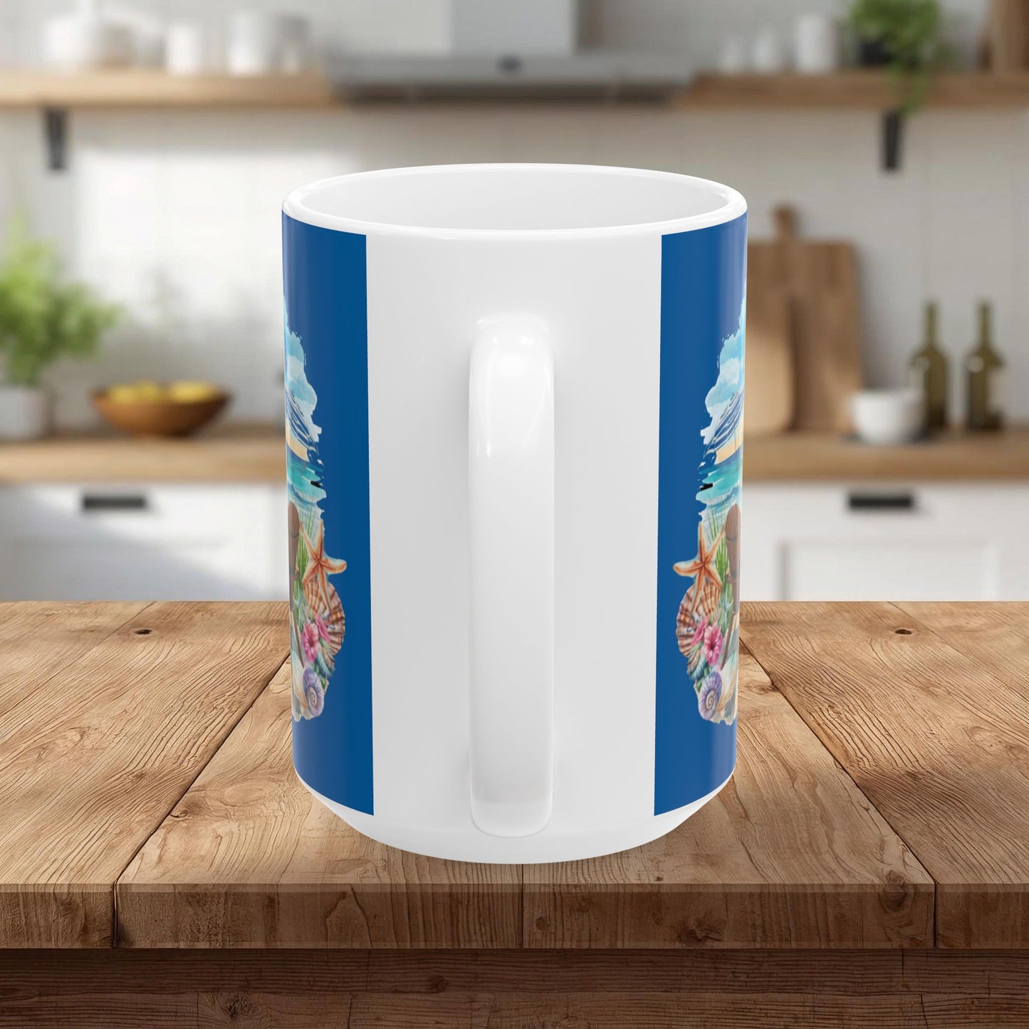 Beach-Themed Ceramic Mug - "Salt & Sun Are My Therapy" (11oz/15oz)