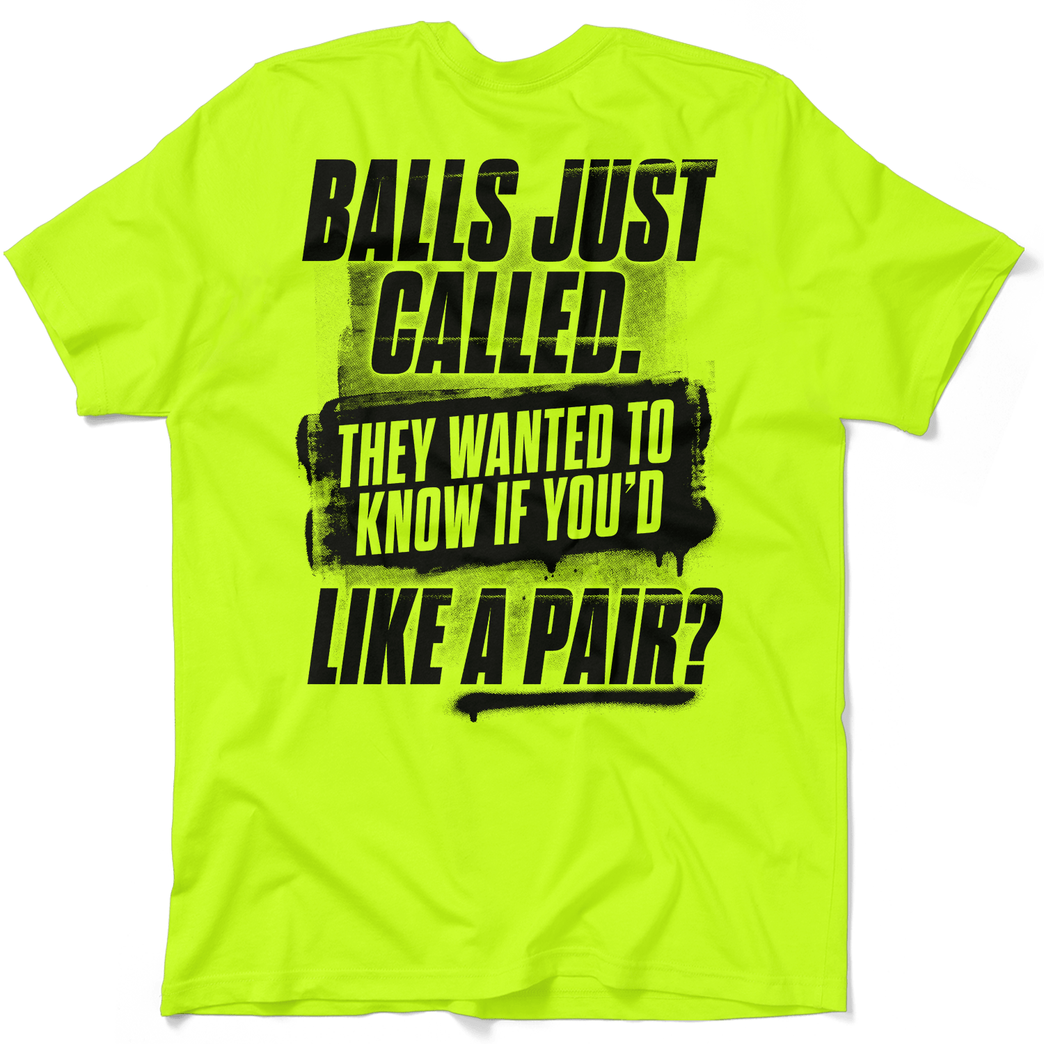 Balls - Safety Yellow T-Shirt