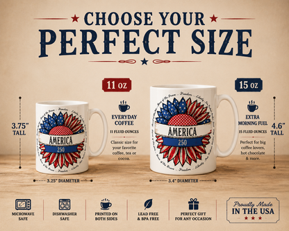 America 250 Ceramic Mug, (11oz, 15oz)