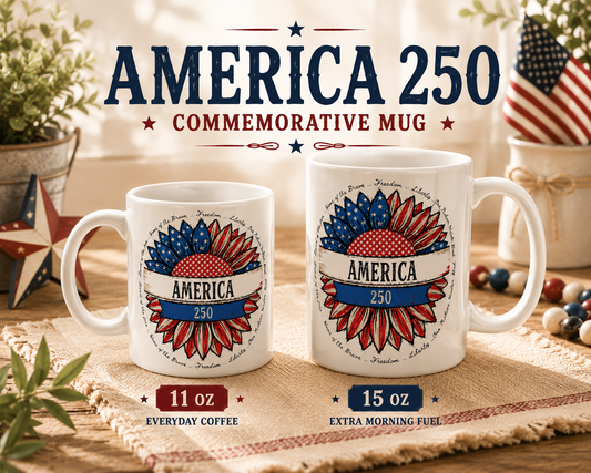 America 250 Ceramic Mug, (11oz, 15oz)