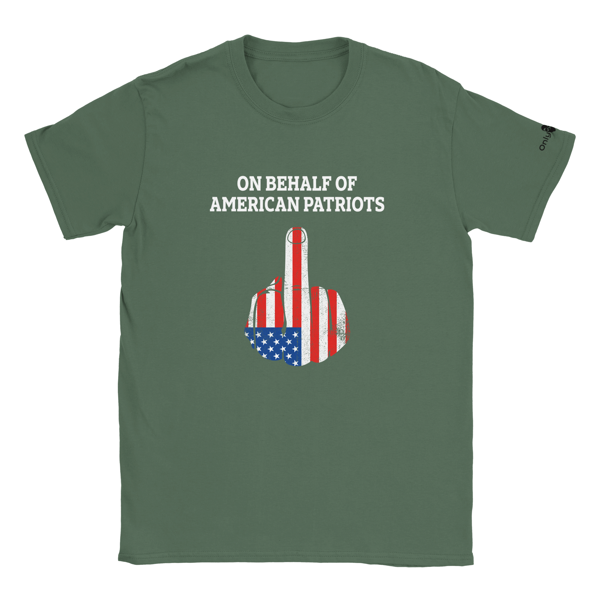 American Patriot 1-Finger Salute – Only Dads T-Shirt